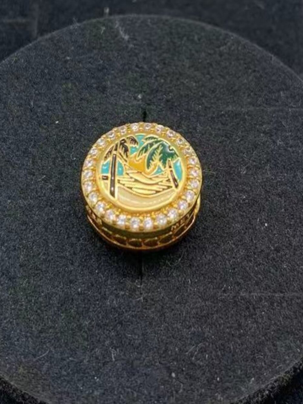 Pandora Bahamas Beach Coconut Trees Charm Gold-Plated